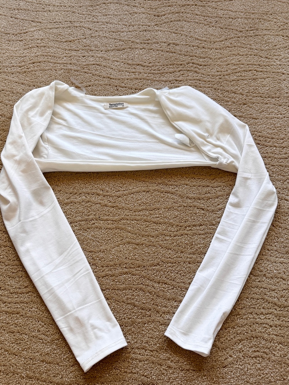 Temptation Cropped Bolero Shrug (S) (White)